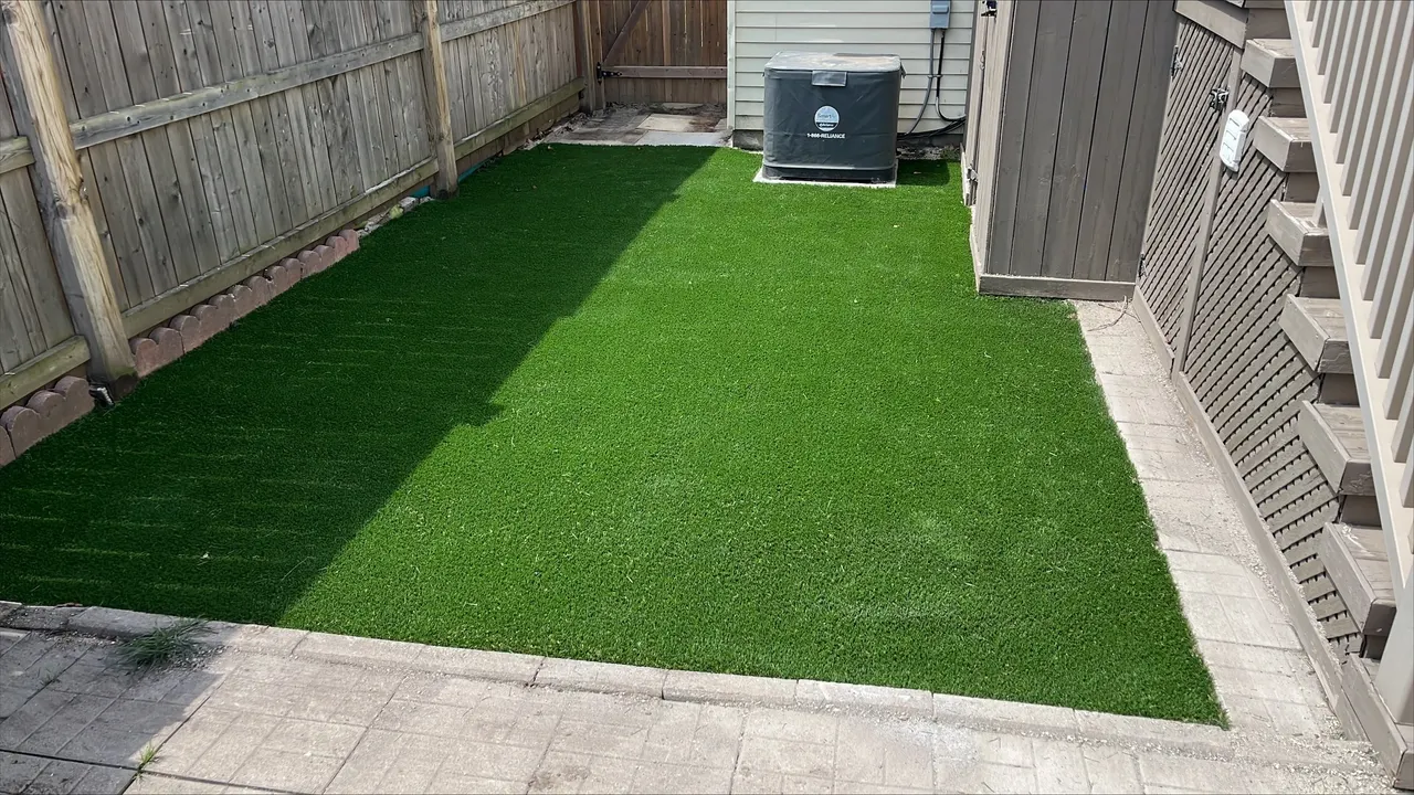 Residential side-yard turf installation